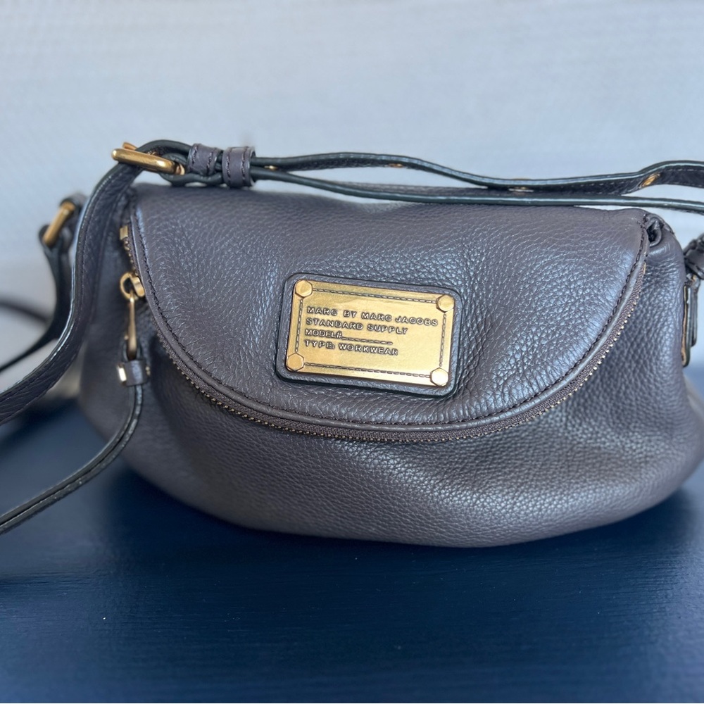 Marc Jacobs Gray Leather Crossbody Bag,  Classic Q Natasha Bag